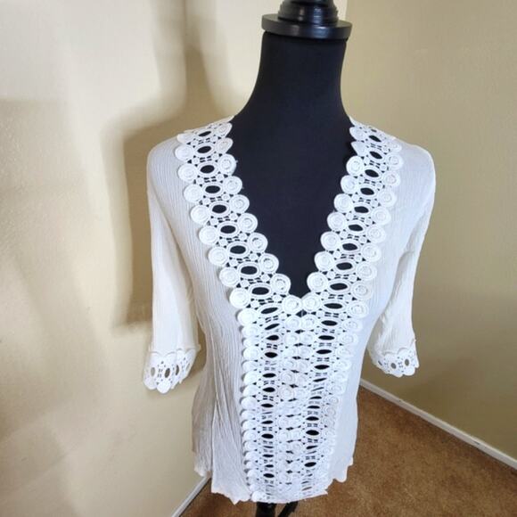 Loco Boutique Swimsuit Coverup Size Small, White - Picture 2 of 8